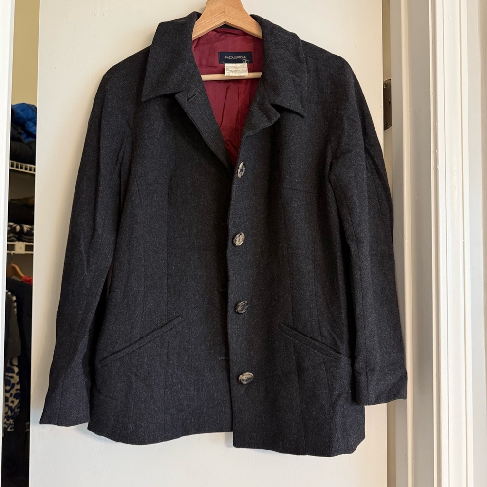 Piazza Sempione Wool Button Coat in Gray